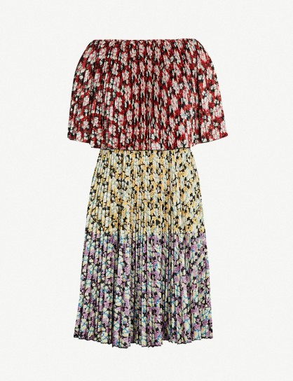 VALENTINO Off-the-shoulder floral print woven dress – multicoloured dresses