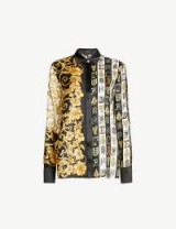 VERSACE Baroque and alphabet-print silk-twill shirt. PRINTED DESIGNER SHIRTS
