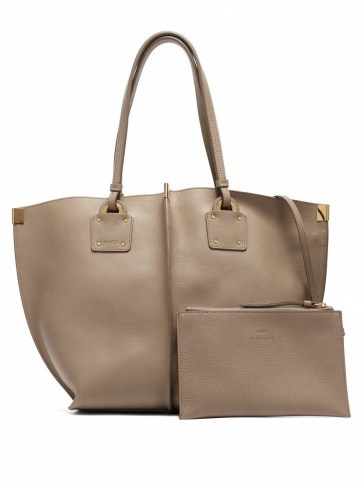 CHLOÉ Vick grey leather tote - flipped