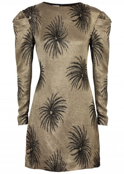 VICTORIA, VICTORIA BECKHAM Gold lamé mini dress – luxe party fashion – 80s style glamour - flipped