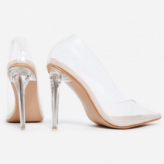 EGO Virginia Perspex Court Heel In Nude Patent – CLEAR COURTS - flipped