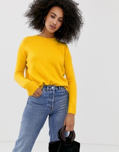 Warehouse crew neck jumper in yellow – BRIGHT JUMPERS - flipped