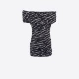 BALENCIAGA MONOGRAM ASYMMETRICAL STRETCH DRESS in Grey | off shoulder designer mini