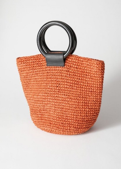 & other stories Woven Straw Tote Bag in Brown - flipped