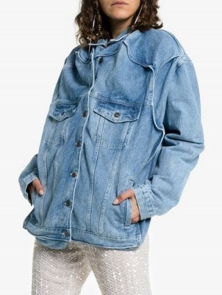 Y / Project Distorted Seams Button Up Denim Jacket ~ blue slouchy jackets - flipped