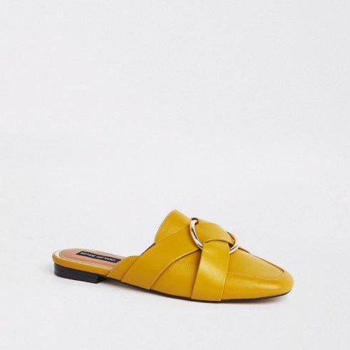 River Island Yellow ring backless loafer | stylish slip-ons - flipped