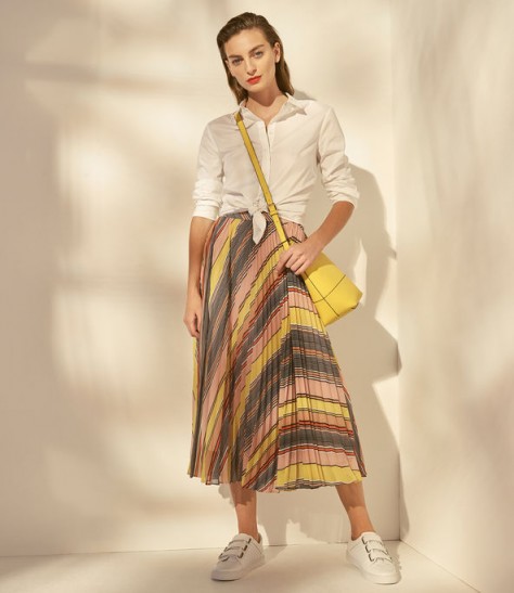 KAREN MILLEN Abstract Pleated Midi Skirt ~ multi-coloured skirts