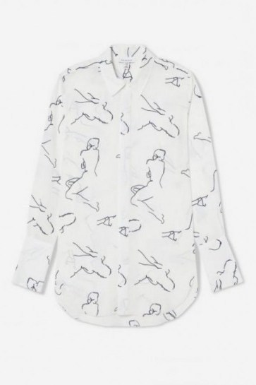 Topshop Abstract Print Shirt in Ivory | printed shirts - flipped