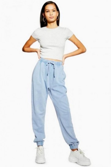 TOPSHOP Wash Joggers in Blue – essential jogging bottoms