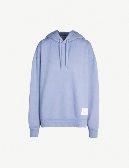 ACNE STUDIOS Fyona oversized cotton-jersey hoody in blue – hooded sweat top