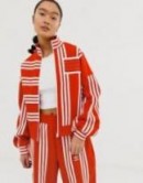 adidas Originals x Ji Won Choi mixed stripe track jacket in red – sporty jackets