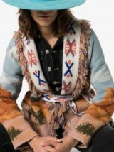 ALANUI Canyon Sunrise cashmere belted cardigan | fringed cardigans | Native-American iconography