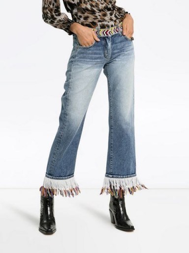 ALANUI fringed beaded boyfriend jeans | western style denim - flipped