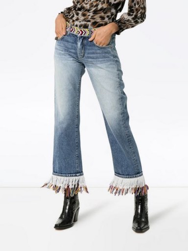 ALANUI fringed beaded boyfriend jeans | western style denim