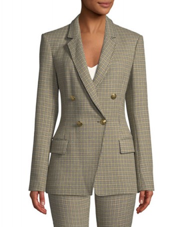 A.L.C. Sedgwick Double-Breasted Houndstooth Blazer / tailored checked jackets