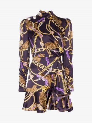 Alessandra Rich Printed Silk Mini Dress ~ 80s chain prints - flipped