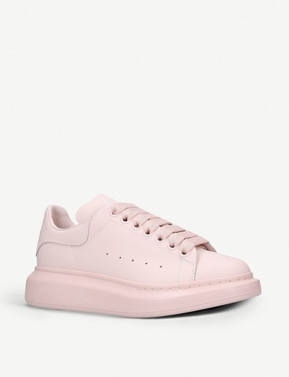 ALEXANDER MCQUEEN Runway leather trainers in pale pink