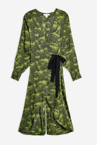 TOPSHOP Alligator Midi Dress by Boutique in Green. ANIMAL PRINT DRESSES