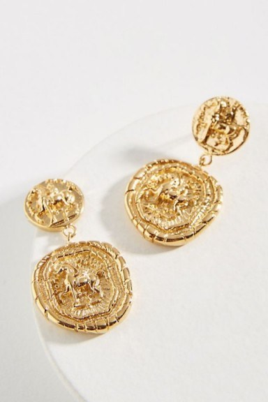 Amber Sceats Franco Coin Drop Earrings / ancient style jewellery - flipped