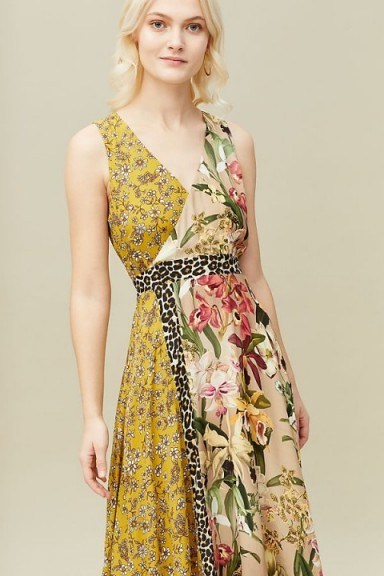 Kachel Sofia Mix-Print Wrap Dress. MIXED FLOWER PRINTS - flipped