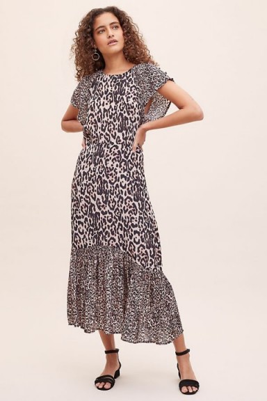 Lily & Lionel Cougar Rae Printed Dress ~ animal print flutter-sleeve dresses