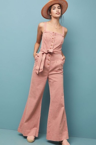 ANTHROPOLOGIE Desmond Jumpsuit in Pink – 70s style jumpsuits - flipped