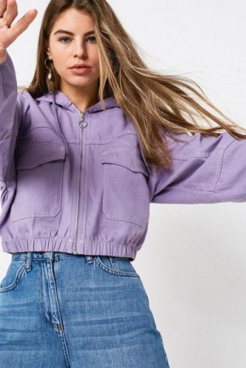 UO Utility Pocket Lilac Crop Jacket / casual jackets / weekend style - flipped