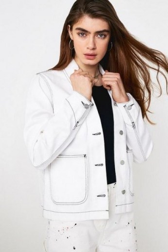 Carhartt WIP Meddox White Utility Jacket ~ utilitarian fashion - flipped