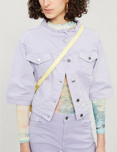 BLANCHE Alvina denim jacket in provence ~ cropped collarless jackets