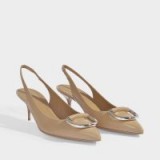 burberry FERMOY PATENT SLINGBACKS IN NUDE BLUSH GOAT LEATHER – glossy kitten heels