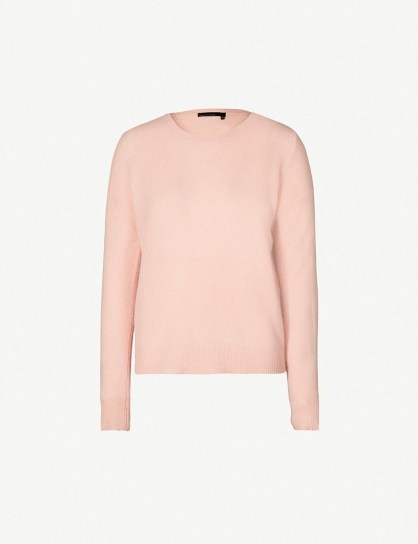 360 CASHMERE Camille cashmere jumper in nectar – pale-pink knitwear - flipped