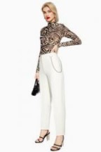 Topshop Chain Peg Trousers in Ivory | smart neutral pants