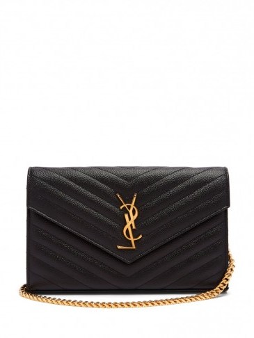 Matches Fashion SAINT LAURENT Chevron-quilted mini leather cross-body bag – this sooooo gorgeous! - flipped