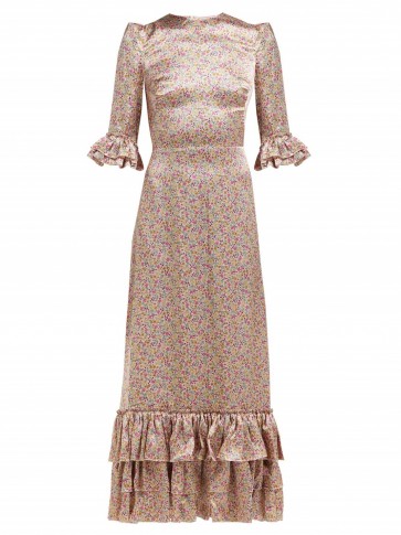 THE VAMPIRE’S WIFE Cinderella floral-print silk-satin maxi dress | luxe prairie style dresses