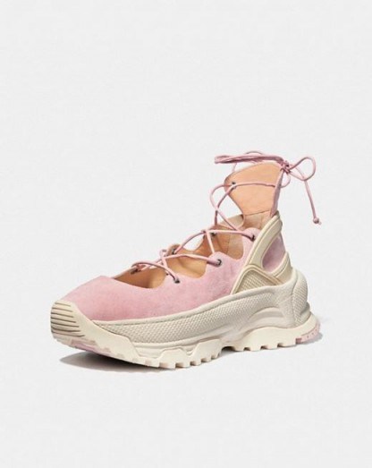 COACH Lace Up Ballerina Sneaker BLOSSOM / sports luxe sneakers - flipped