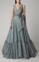 Luisa Beccaria Cotton-Blend Organdy Ball Gown in Blue ~ red carpet gowns
