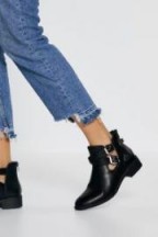 NASTY GAL Cut Out Ankle Boots in Black