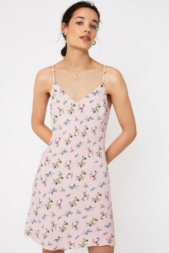 Urban Renewal Remnants Pink Floral Cropped Mini Slip Dress ~ summer cami dresses - flipped