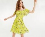 Oasis DAISY HAZE BARDOT SKATER in multi yellow – great style for the Summer
