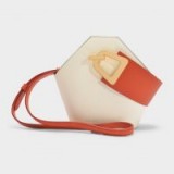 danse lente MINI JOHNNY BUCKET BAG IN COTTON AND GINGER LEATHER – colour-block hexagon
