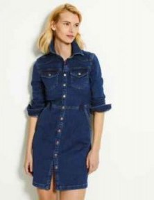 M&S COLLECTION Denim Mini Shirt Dress / stylish front button dresses / casual style / one of Holly’s must-have pieces - flipped