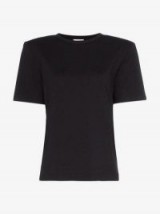 Dries Van Noten Hanson Padded Shoulder Cotton T-Shirt in Black / structured tee