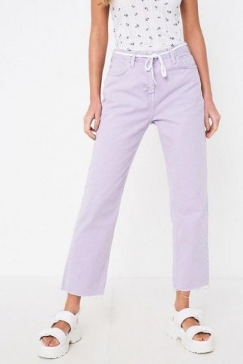 BDG Pax Lilac High-Rise Jeans ~ cropped raw cut hems - flipped