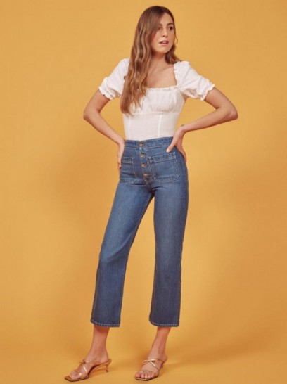 Reformation Eloise Jean in Milos | 70s style crop leg jeans