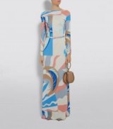 Emilio Pucci Belted Maxi Dress in Blue ~ chic retro look