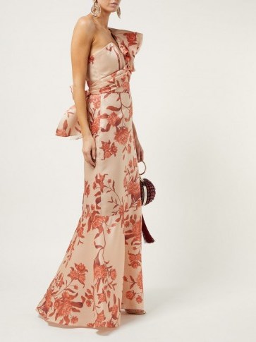 JOHANNA ORTIZ Encanto one-shoulder floral-print silk gown - flipped