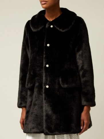 SHRIMPS Black faux-fur coat - flipped
