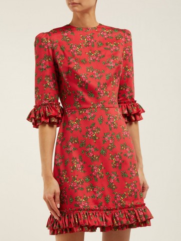 THE VAMPIRE’S WIFE Festival Gypsy red floral-print cotton mini dress | luxe prairie style fashion