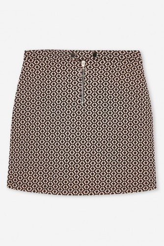 Topshop Geometric Print Popper Mini Skirt | retro prints - flipped