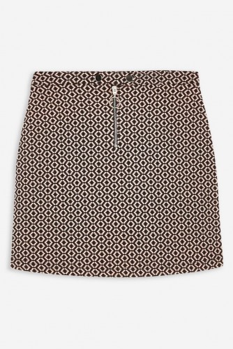 Topshop Geometric Print Popper Mini Skirt | retro prints